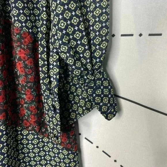 Asos Mixed Print Paisley Boho Smocked Flowy Prairie Dress - Picture 7 of 9